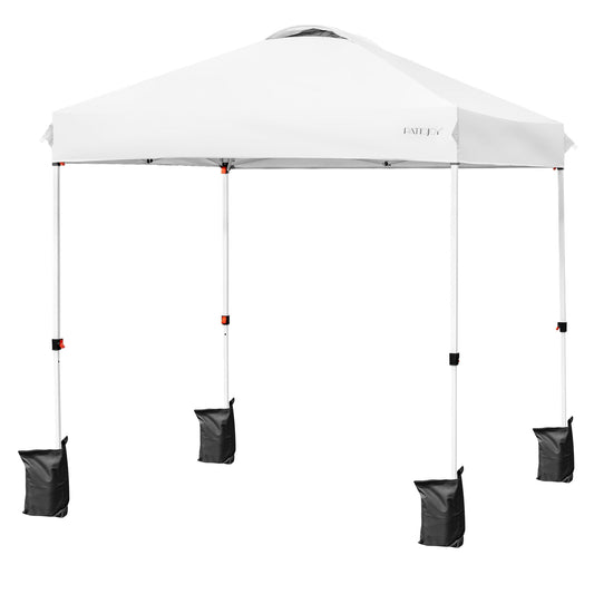 6.6 x 6.6 Feet Outdoor Pop-up Canopy Tent with Roller Bag-White