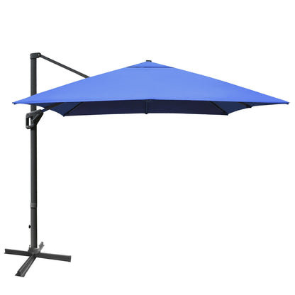 10 x13 Feet Rectangular Cantilever Umbrella with 360° Rotation Function-Navy