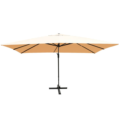 10 x13 Feet Rectangular Cantilever Umbrella with 360° Rotation Function-Beige