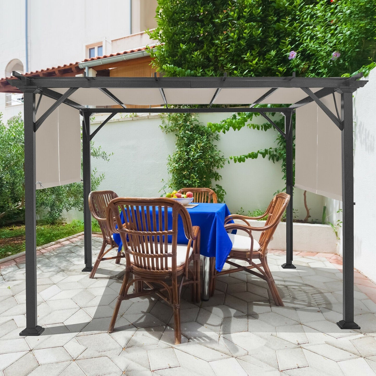 16' x 4' 2Pcs Universal Replacement Canopy for Pergola Structure Sun Awning