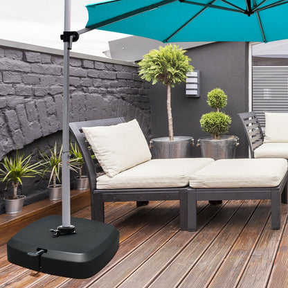 Patio Cantilever Offset Umbrella Base with Wheels for Garden Poolside Deck