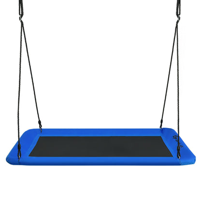 60 Inch Platform Tree Swing Outdoor with 2 Hanging Straps-Blue
