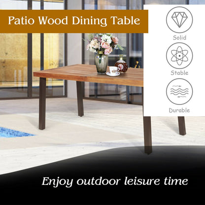 Rectangular Acacia Wood Rustic Dining Furniture Table