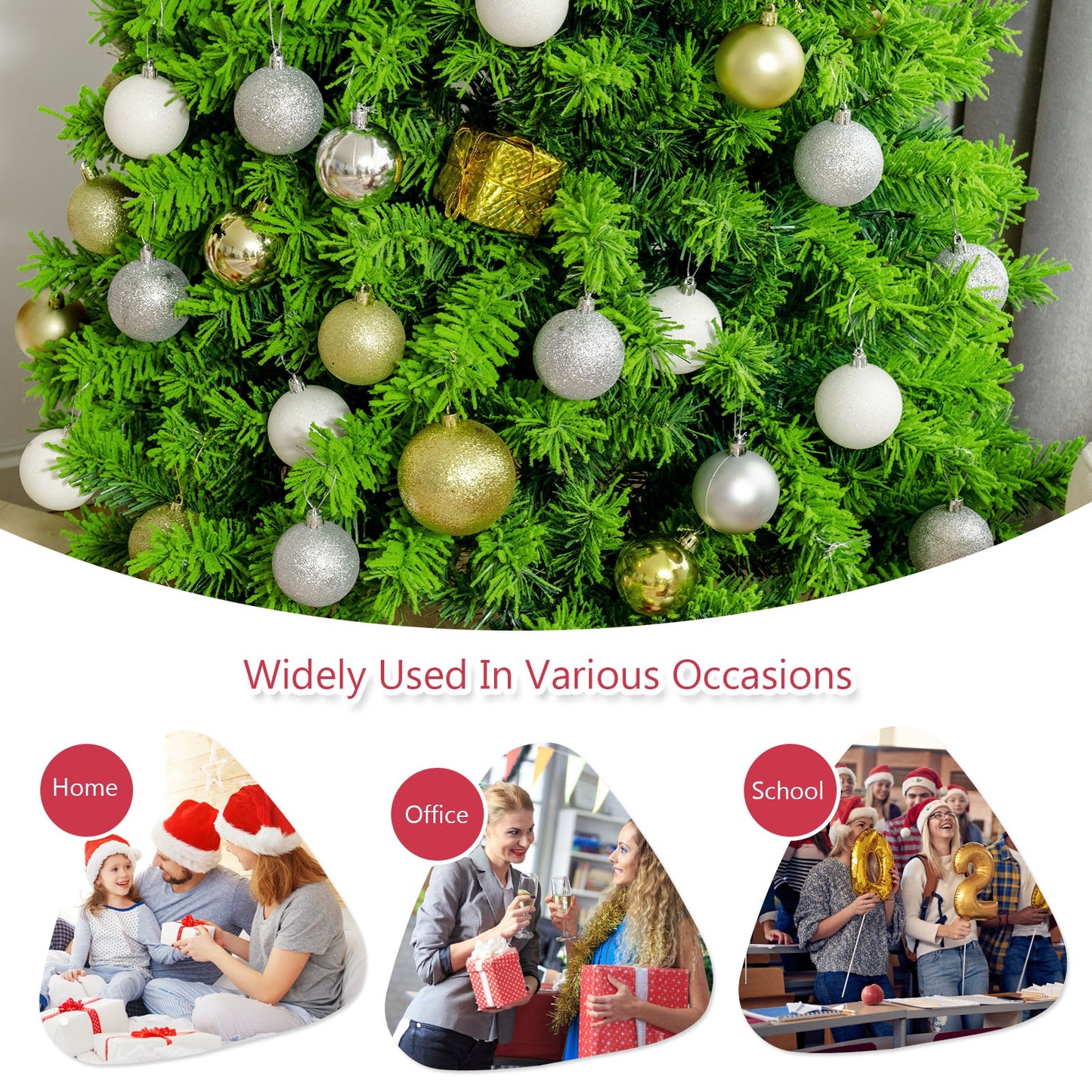 Snow Flocked Artificial Christmas Tree with Metal Stand-7.5'
