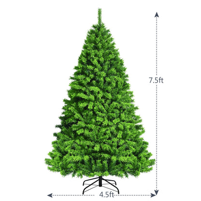 Snow Flocked Artificial Christmas Tree with Metal Stand-7.5'