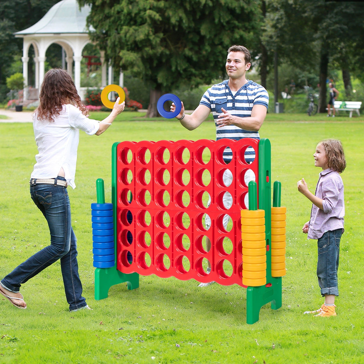 Jumbo 4-to-Score Giant Game Set with 42 Jumbo Rings and Quick-Release Slider-Green