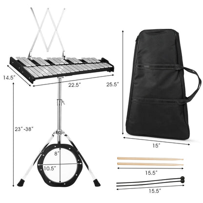30 Notes Percussion with Practice Pad Mallets Sticks Stand
