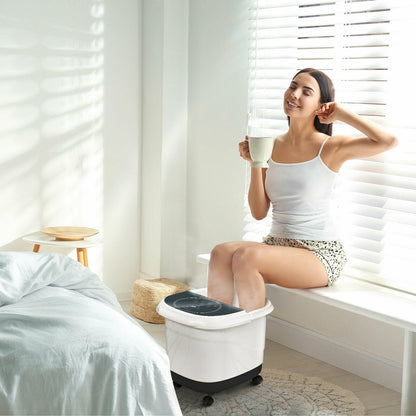 Foot Spa Bath Massager with 3-Angle Shower and Motorized Rollers-Blue