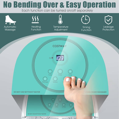 Foot Spa Bath Massager with 3-Angle Shower and Motorized Rollers-Blue