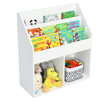 Kids Wooden Bookshelf Bookcase Children Toy Storage Cabinet Organizer White