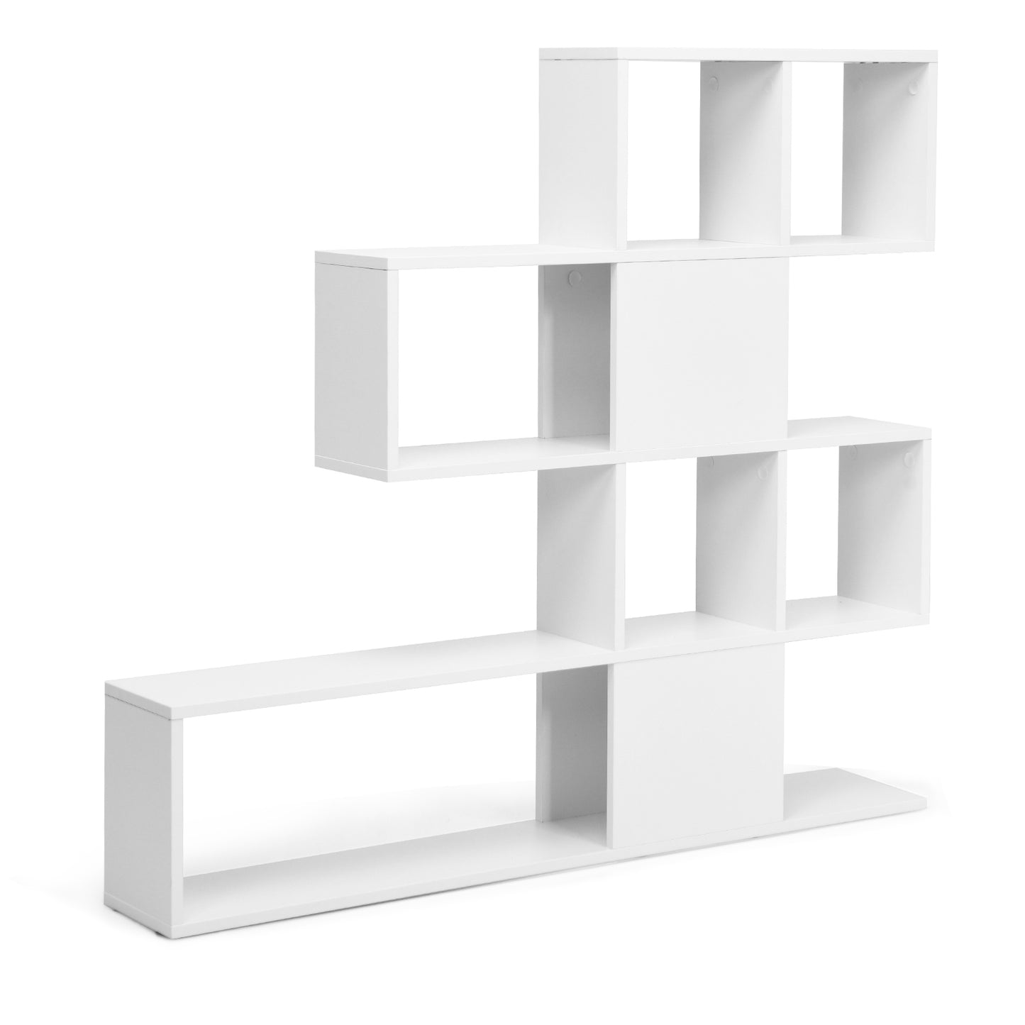 5-Tier Bookshelf Corner Ladder Bookcase with Storage Rack-Black & White