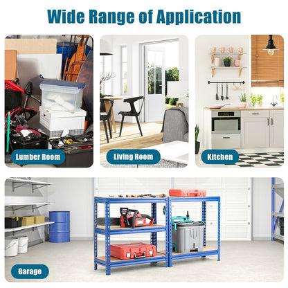 5-Tier Steel Shelving Unit Storage Shelves Heavy Duty Storage Rack-Blue