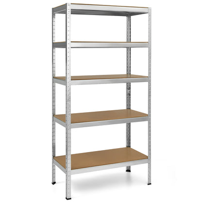 71 inch Heavy Duty Steel Adjustable 5 Level Storage Shelves-Black