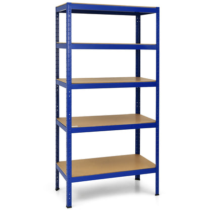 71 inch Heavy Duty Steel Adjustable 5 Level Storage Shelves-Black