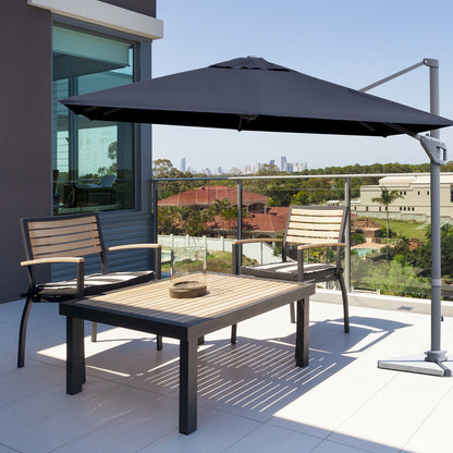 10 x 10 Feet Patio Offset Cantilever Umbrella with Aluminum 360-degree Rotation Tilt-Navy