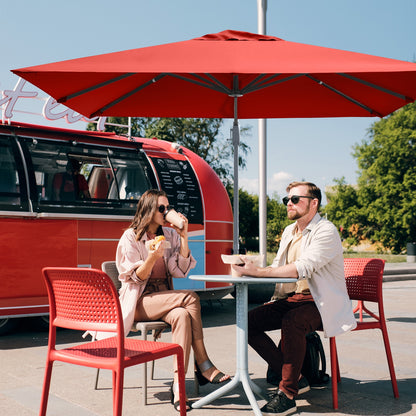 10 x 10 Feet Patio Offset Cantilever Umbrella with Aluminum 360-degree Rotation Tilt-Orange