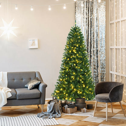Artificial Hinged Christmas Tree with Remote-controlled Color-changing LED Lights-7'