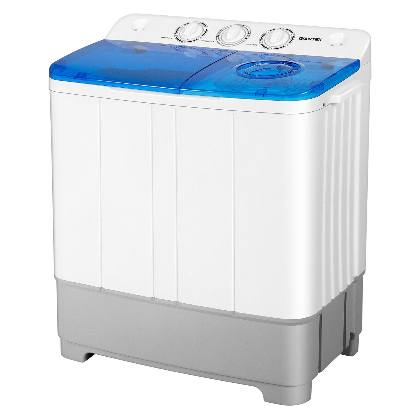 2-in-1 Portable 22lbs Capacity Washing Machine with Timer Control-Blue