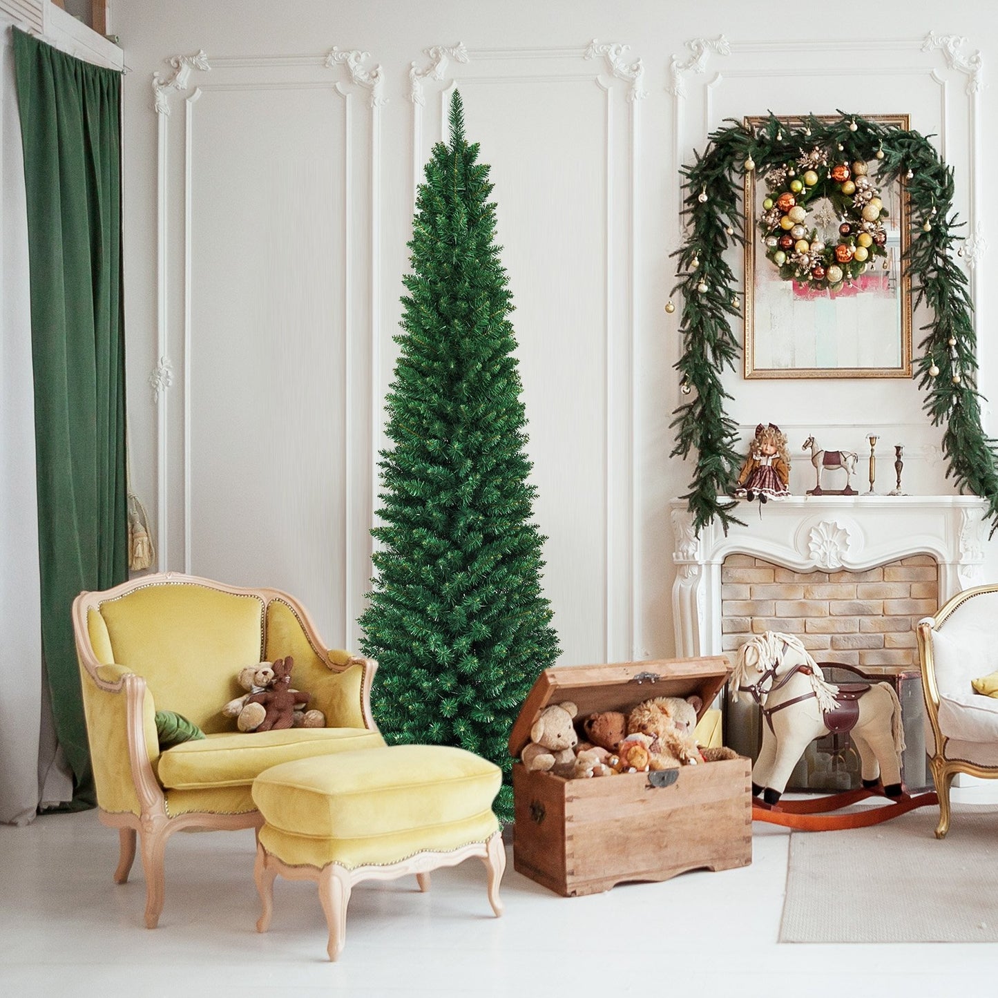 PVC Artificial Slim Pencil Christmas Tree-7'