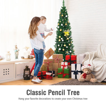 PVC Artificial Slim Pencil Christmas Tree-7'