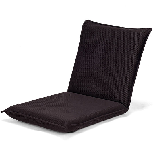 Adjustable 6 positions Folding Lazy Man Sofa Chair Floor Chair-Coffee