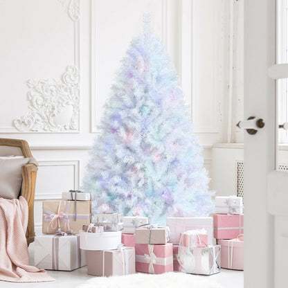 8 Feet Artificial Christmas Tree with 1636 Iridescent Branch Tips