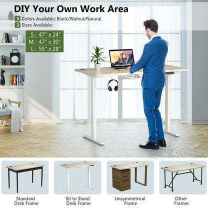 58" x 28" Universal Tabletop for Standard and Standing Desk Frame-Black