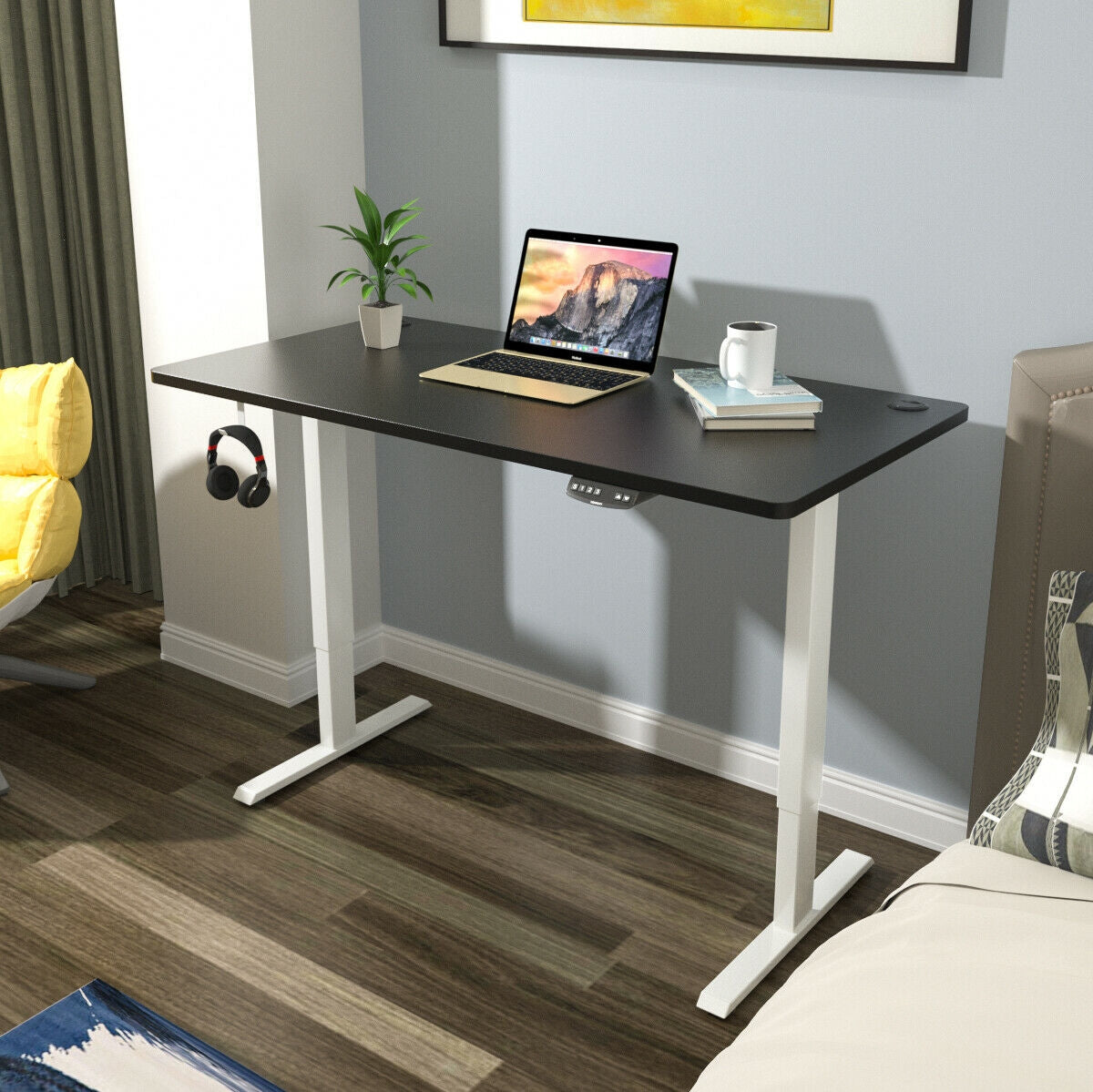 58" x 28" Universal Tabletop for Standard and Standing Desk Frame-Black