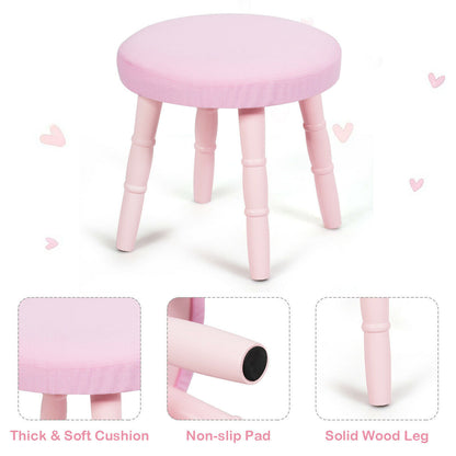 Kids Vanity Makeup Table and Chair Set Make Up Stool