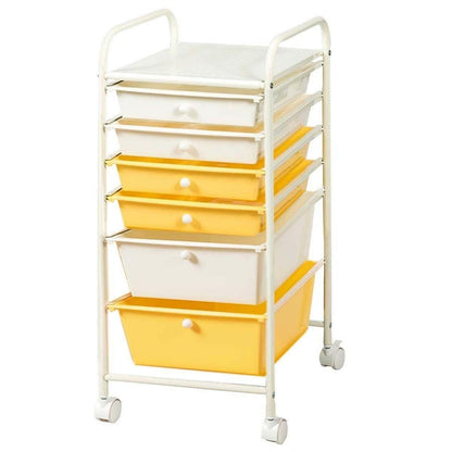6 Drawers Rolling Storage Cart Organizer-Black