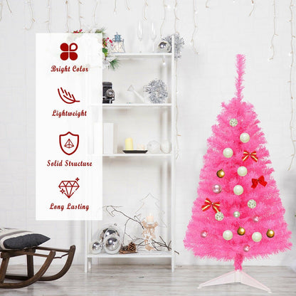 3 Feet Unlit Artificial Christmas Halloween Mini Tree with Plastic Stand-Black