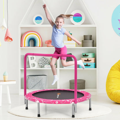36 Inch Kids Trampoline Mini Rebounder with Full Covered Handrail -Blue