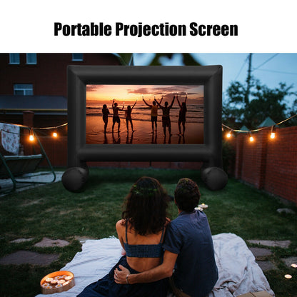 14-20 Feet Inflatable Outdoor Movie Projector Screen with Blower and Carrying Bag-16'