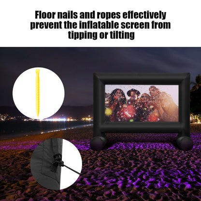 14-20 Feet Inflatable Outdoor Movie Projector Screen with Blower and Carrying Bag-16'