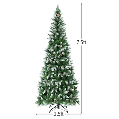 5 / 6 / 7.5 Feet Artificial Pencil Christmas Tree with Pine Cones