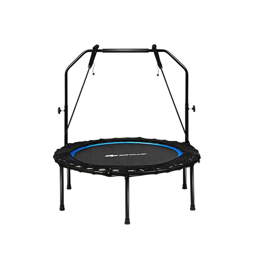 40 Inch Foldable Fitness Rebounder with Resistance Bands Adjustable Home-Blue