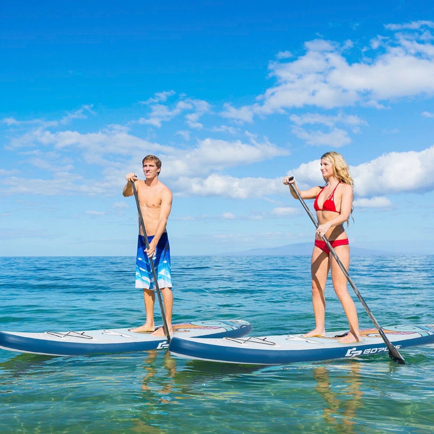 10.5 feet Inflatable Stand Up Paddle Board Surfboard with Aluminum Paddle Pump-10.5 feet