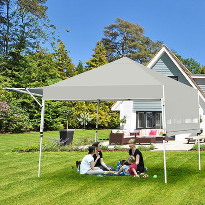 17 Feet x 10 Feet Foldable Pop Up Canopy with Adjustable Instant Sun Shelter-Blue