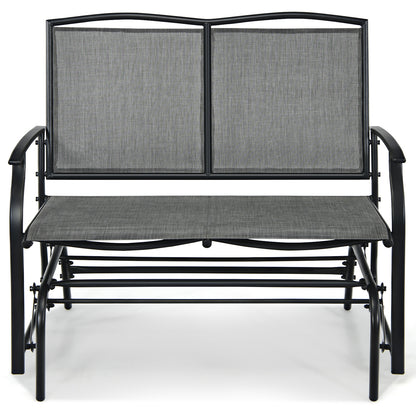 Iron Patio Rocking Chair for Outdoor Backyard and Lawn-Gray