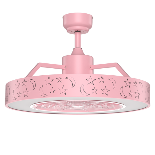 23 Inch Ceiling Fan with LED Light and Remote Control-Pink