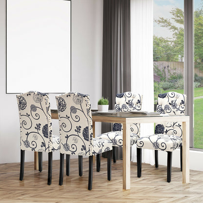 Set of 2 Tufted Upholstered Dining Chairs-Beige