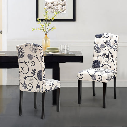 Set of 2 Tufted Upholstered Dining Chairs-Beige