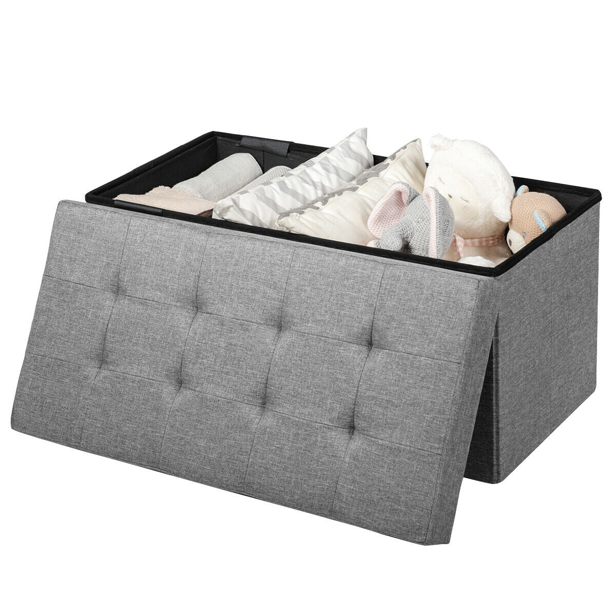 31.5 Inch Fabric Foldable Storage with Removable Storage Bin-Light Gray