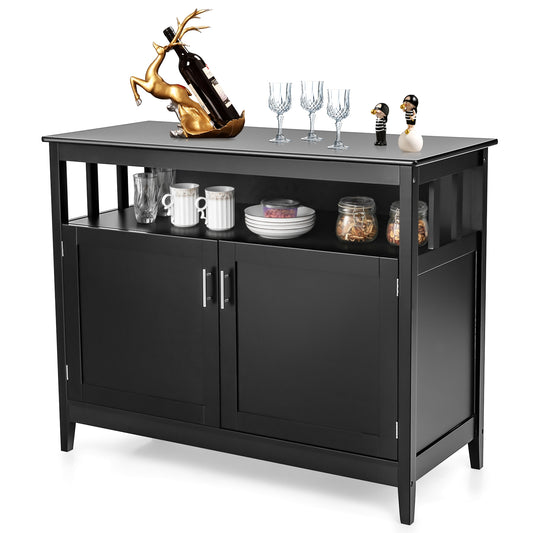 Modern Practical Wooden Kitchen Lockers with Large Storage Space-Black