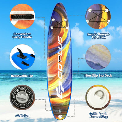 Inflatable Stand Up Paddle Board with Backpack Aluminum Paddle Pump-M size