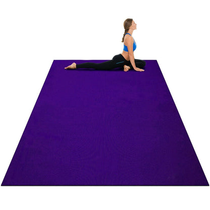 Large Yoga Mat 6' x 4' x 8 mm Thick Workout Mats-Black