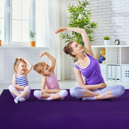 Large Yoga Mat 6' x 4' x 8 mm Thick Workout Mats-Black
