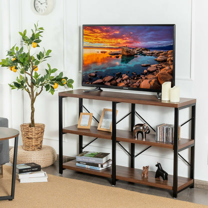 3 Tier 47 Inch Console Metal Frame Sofa Table-Natural