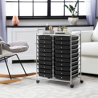 20 Drawers Rolling Storage Cart Studio Organizer-Beige