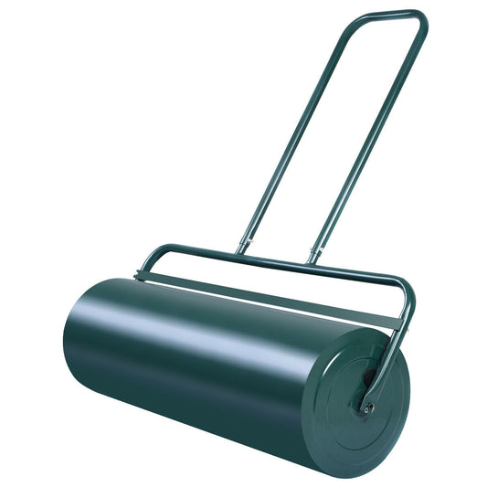 24 x 13 Inch Tow Lawn Roller Water Filled Metal Push Roller-Green